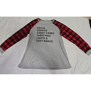 Daisy Rae Women's XL Pajama Shirt Christmas Long-Sleeve Plaid